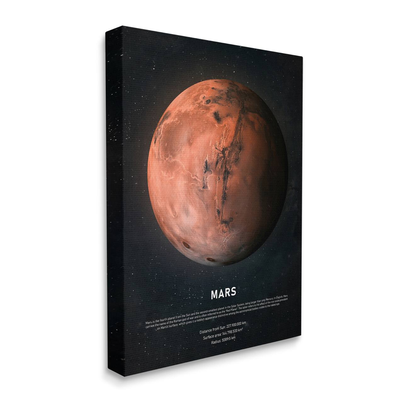 Stupell Industries Mars Red Planet Infographic Astrological Facts Outer Space Canvas Wall Art